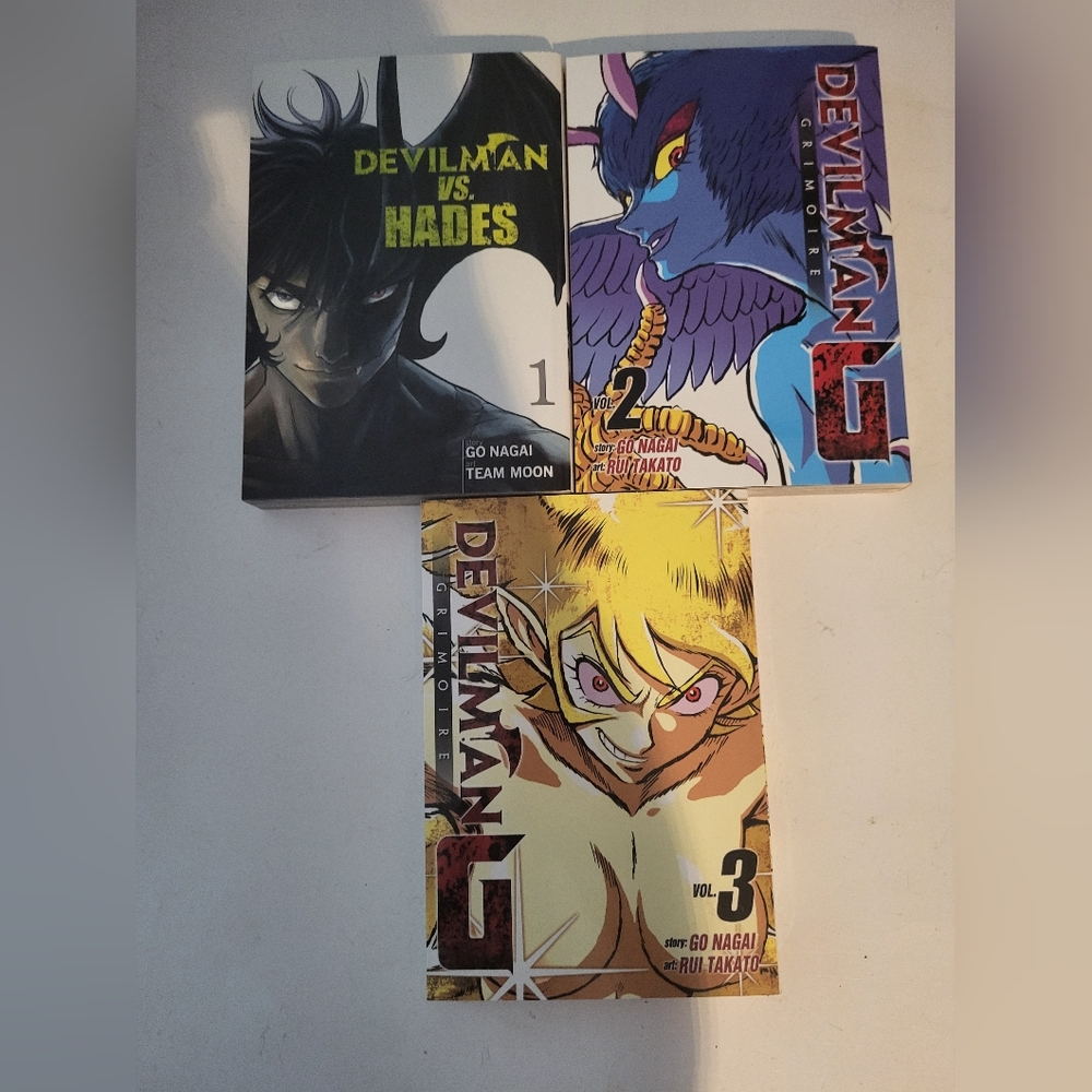 Devilman Grimoire anime Manga Books #1-3 Like New